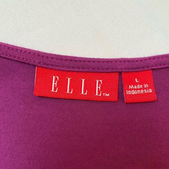 Elle Magenta Sleeveless Ruffled soft Jersey mid length Size Large Comfy Dress! - Picture 4 of 5